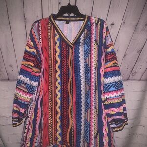 Colorful Patterned Mini Dress